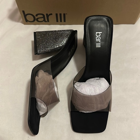 Bar lll Women's Avva Slide Dress Sandals black size 7.5 - Picture 5 of 10